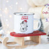 Коледно канче с коте с шапка и сърчице
