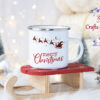 Коледно канче с шейната на Дядо Коледа и надпис Merry Christmas