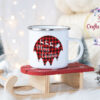 Коледно канче с елените на Дядо Коледа и надпис Merry Christmas