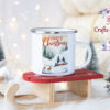 Коледно канче Зимна приказка с надпис Merry Christmas