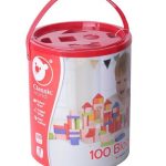 Дървен конструктор с кубчета - 100 бр.