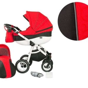 Детска комбинирана количка 2 в 1, модел Neo Style, Baby Merc червено и черно