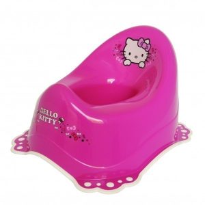 Детско гърне Hello Kitty с гумирана основа розово