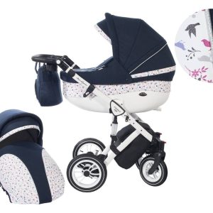 Количка Baby Merc 2 в 1 модел Style тъмносиня с бяло