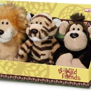 Комплект плюшени играчки - Лъв, Тигър, Маймуна