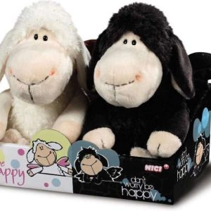 Комплект плюшени играчки - овците Джоли, бяла и черна, 20 см