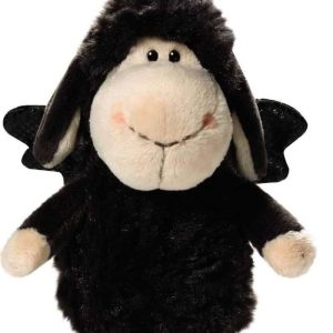 Овцата Jolly с ластиче-Don t worry be happy-Черна 15 см.