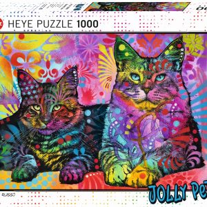Пъзел Heye от 1000 части - Две отдадени котки, Дийн Русо