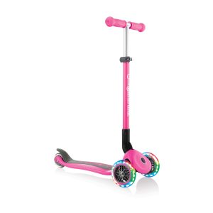 Сгъваема тротинетка със светещи гуми Globber Primo Foldable Lights, Розова
