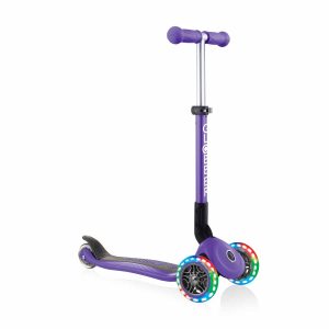 Сгъваема тротинетка със светещи колела, Globber Junior - 2+ г., лилава
