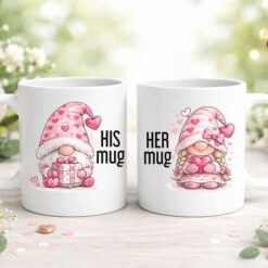 His & Her mug колмект чаши за двойки с гноми