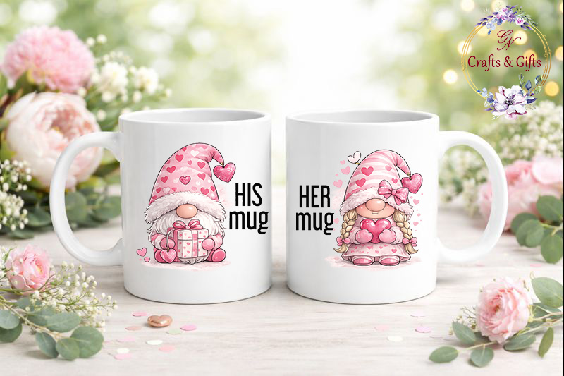 His & Her mug колмект чаши за двойки с гноми