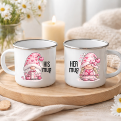 Емайлирани канчета His Her с гномчета и сърца