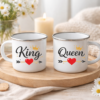 Канчета King Queen Crown Love с корони и сърце за двойки