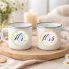 Канчета Mr Mrs Watercolor Ring с акварелен кръг за двойки