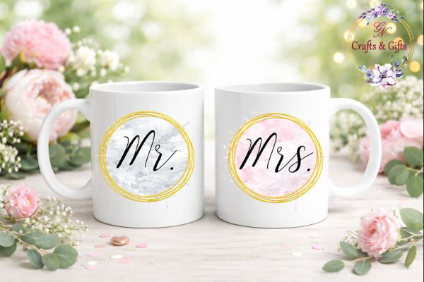 Комплект чаши Mr. & Mrs. – Подарък за младоженци
