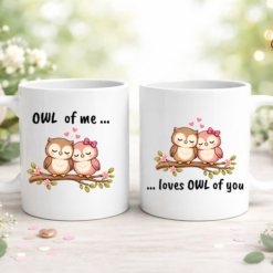 Owl of Me Loves Owl of You чаши с бухалчета комплект за двойки