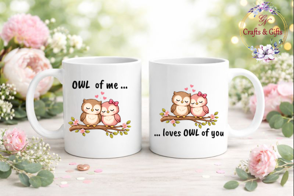 Owl of Me Loves Owl of You чаши с бухалчета комплект за двойки
