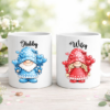 Чаши Wifey Hubby с гномчета персонализиран комплект за двойки