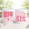 комплект чаши BIG LIL SIS розов с модерна типография и сърце